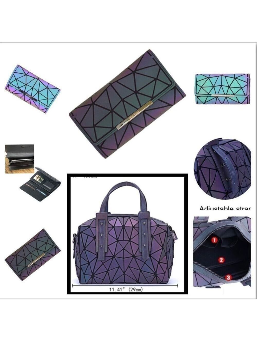 Holographic Reflective Handbag & Wallet